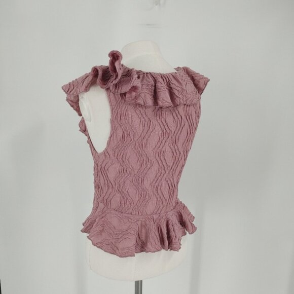 Zara Textured Ruffle Blouse - Picture 4 of 5